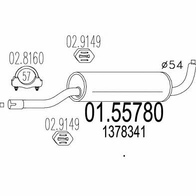 Mts 01.55780 Central silencer 0155780