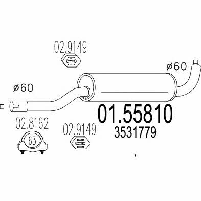 Mts 01.55810 Central silencer 0155810