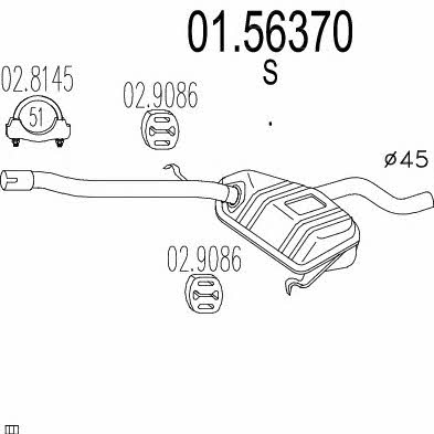 Mts 01.56370 Central silencer 0156370