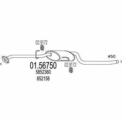 Mts 01.56750 Central silencer 0156750