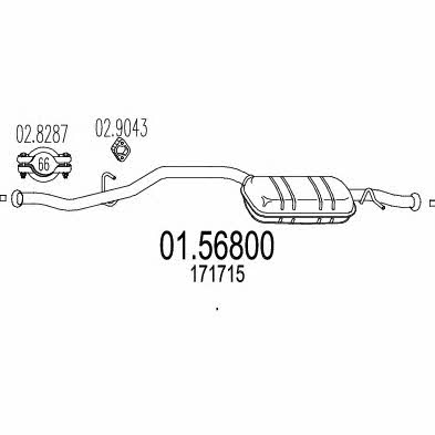 Mts 01.56800 Central silencer 0156800