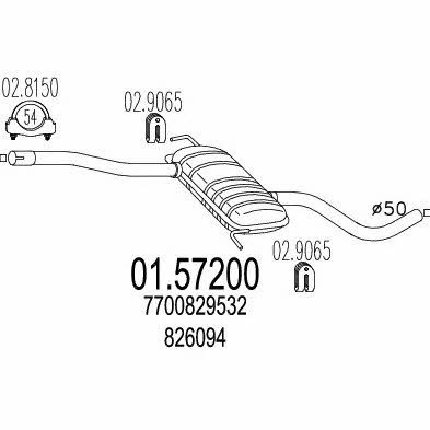 Mts 01.57200 Central silencer 0157200