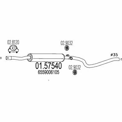 Mts 01.57540 Central silencer 0157540