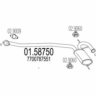 Mts 01.58750 Central silencer 0158750