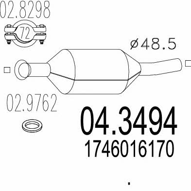 Mts 04.3494 Catalytic Converter 043494