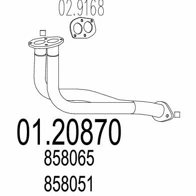 Mts 01.20870 Exhaust pipe 0120870