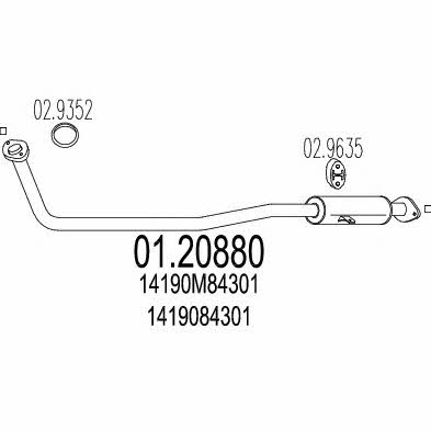 Mts 01.20880 Exhaust pipe 0120880
