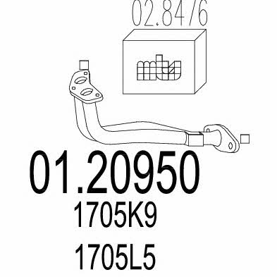 Mts 01.20950 Exhaust pipe 0120950