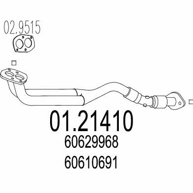 Mts 01.21410 Exhaust pipe 0121410