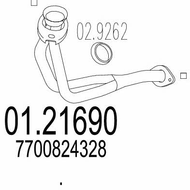 Mts 01.21690 Exhaust pipe 0121690