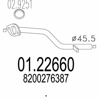 Mts 01.22660 Exhaust pipe 0122660