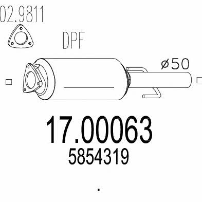 Mts 17.00063 Diesel particulate filter DPF 1700063