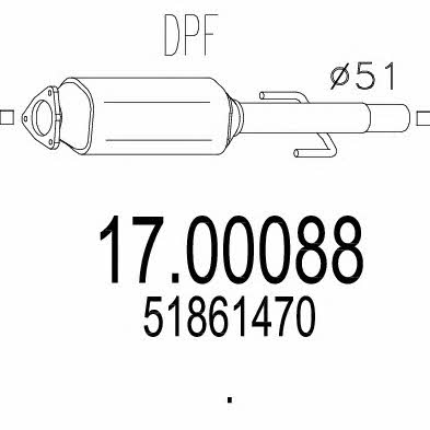 Mts 17.00088 Diesel particulate filter DPF 1700088