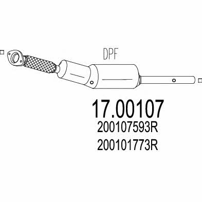 Mts 17.00107 Diesel particulate filter DPF 1700107