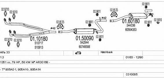  C010005000265 Exhaust system C010005000265