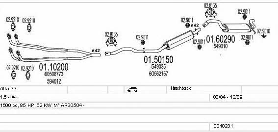  C010231008555 Exhaust system C010231008555