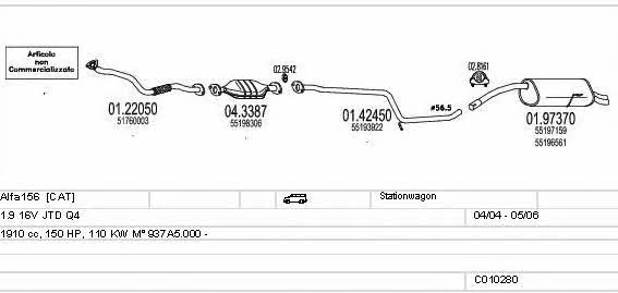  C010280009302 Exhaust system C010280009302