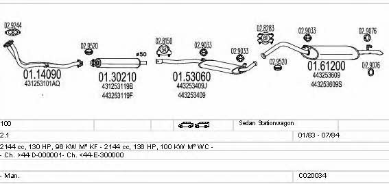  C020034000400 Exhaust system C020034000400