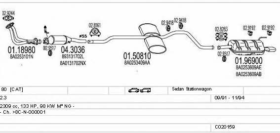  C020159000524 Exhaust system C020159000524