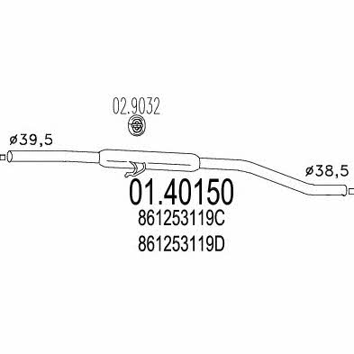 Mts 01.40150 Exhaust pipe 0140150