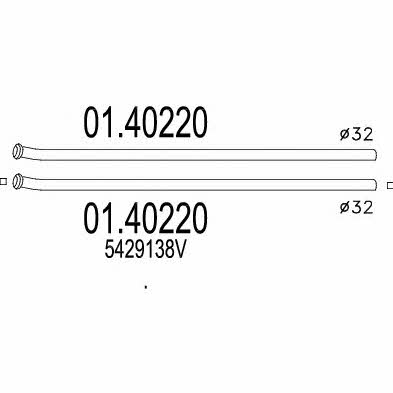 Mts 01.40220 Exhaust pipe 0140220