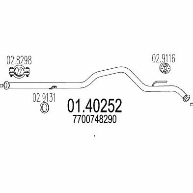 Mts 01.40252 Exhaust pipe 0140252