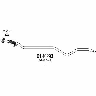 Mts 01.40293 Exhaust pipe 0140293