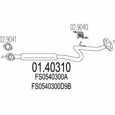 Mts 01.40310 Exhaust pipe 0140310