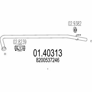 Mts 01.40313 Exhaust pipe 0140313