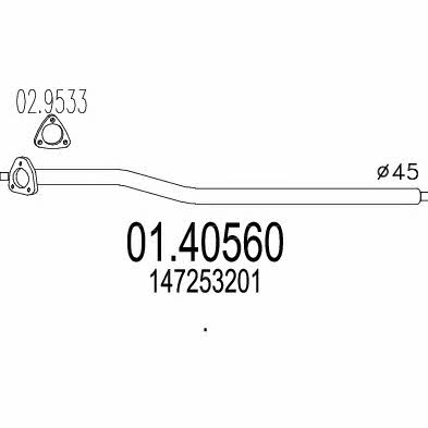 Mts 01.40560 Exhaust pipe 0140560