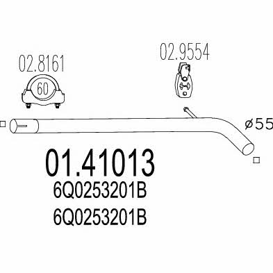 Mts 01.41013 Exhaust pipe 0141013