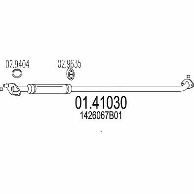 Mts 01.41030 Exhaust pipe 0141030