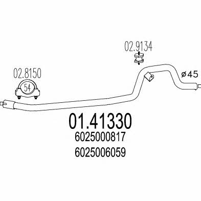 Mts 01.41330 Exhaust pipe 0141330