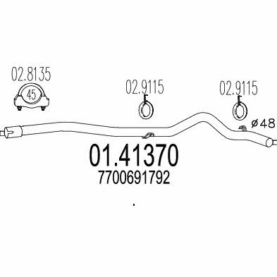 Mts 01.41370 Exhaust pipe 0141370