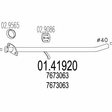 Mts 01.41920 Exhaust pipe 0141920