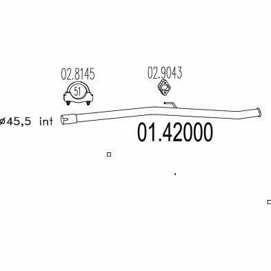 Mts 01.42000 Exhaust pipe 0142000