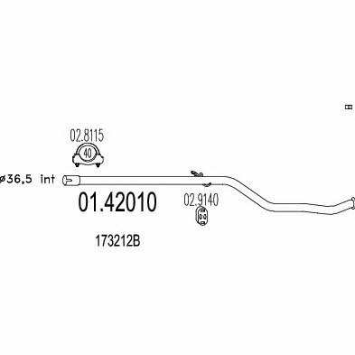 Mts 01.42010 Exhaust pipe 0142010