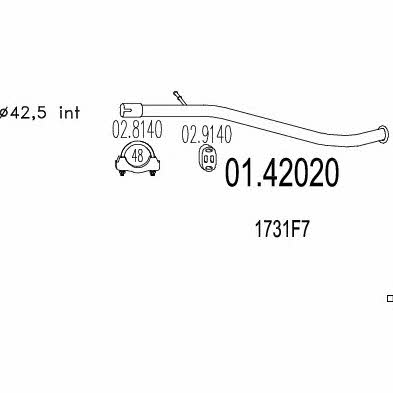 Mts 01.42020 Exhaust pipe 0142020