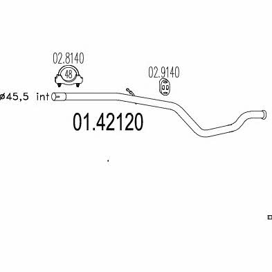 Mts 01.42120 Exhaust pipe 0142120