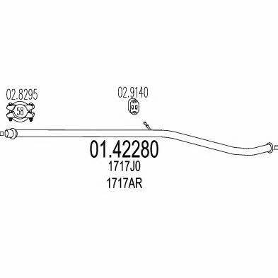 Mts 01.42280 Exhaust pipe 0142280 0142280 Mts Exhaust pipe