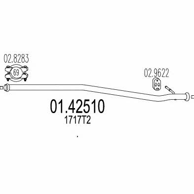 Mts 01.42510 Exhaust pipe 0142510