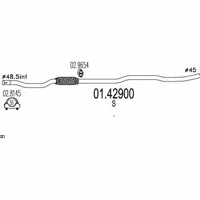 Mts 01.42900 Exhaust pipe 0142900