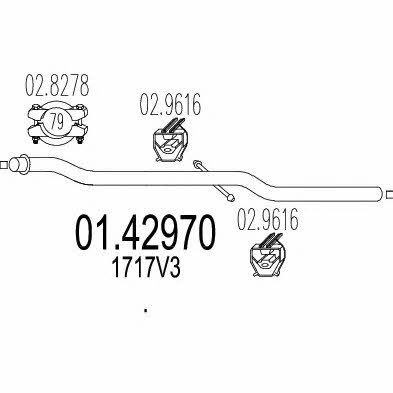 Mts 01.42970 Exhaust pipe 0142970