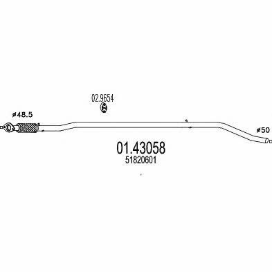 Mts 01.43058 Exhaust pipe 0143058