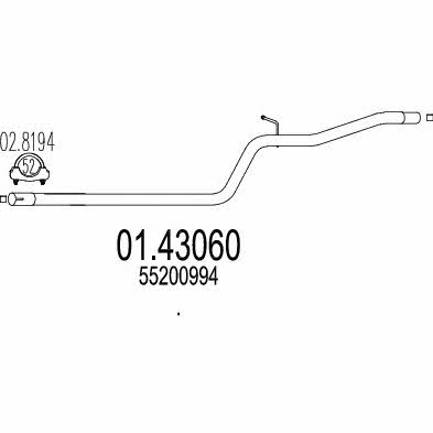 Mts 01.43060 Exhaust pipe 0143060
