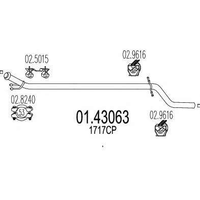 Mts 01.43063 Exhaust pipe 0143063