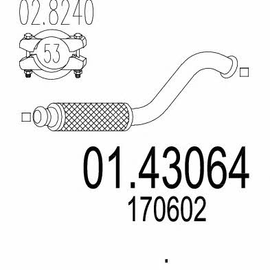 Mts 01.43064 Exhaust pipe 0143064
