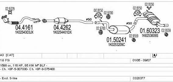 C020377011164 Mts Exhaust system