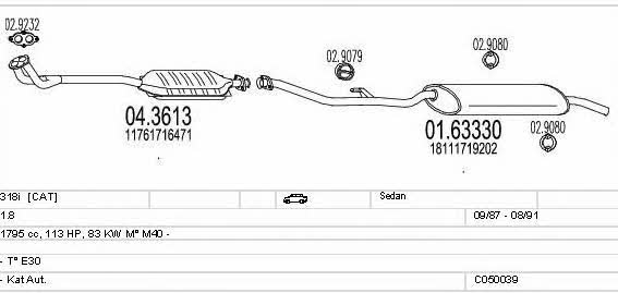  C050039000740 Exhaust system C050039000740