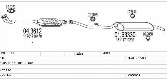 Mts C050051000752 Exhaust system C050051000752